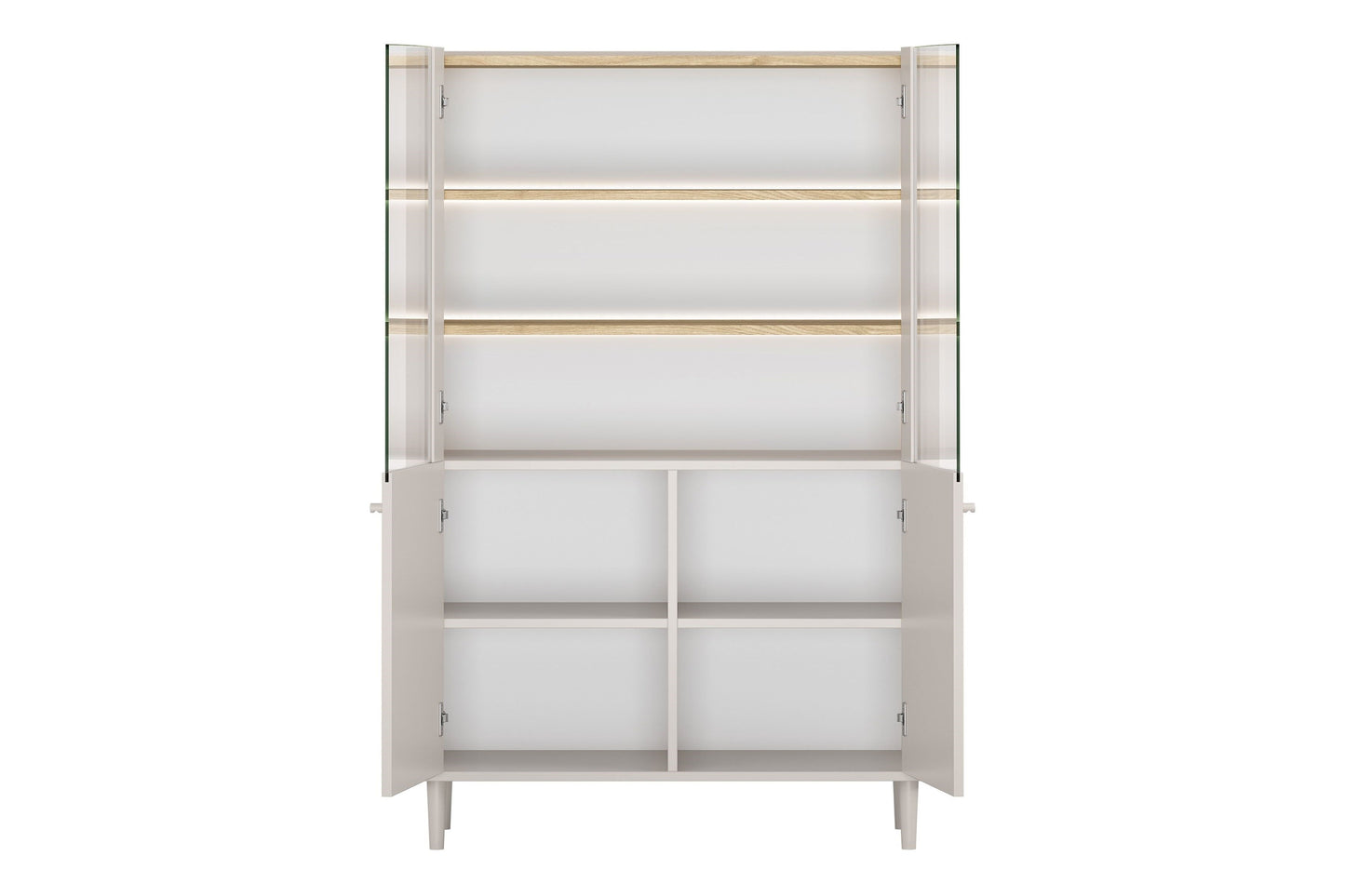 Vitrīna Elva 100/150/48 cm Kašmirs / Eļļots ozols - N1 Home