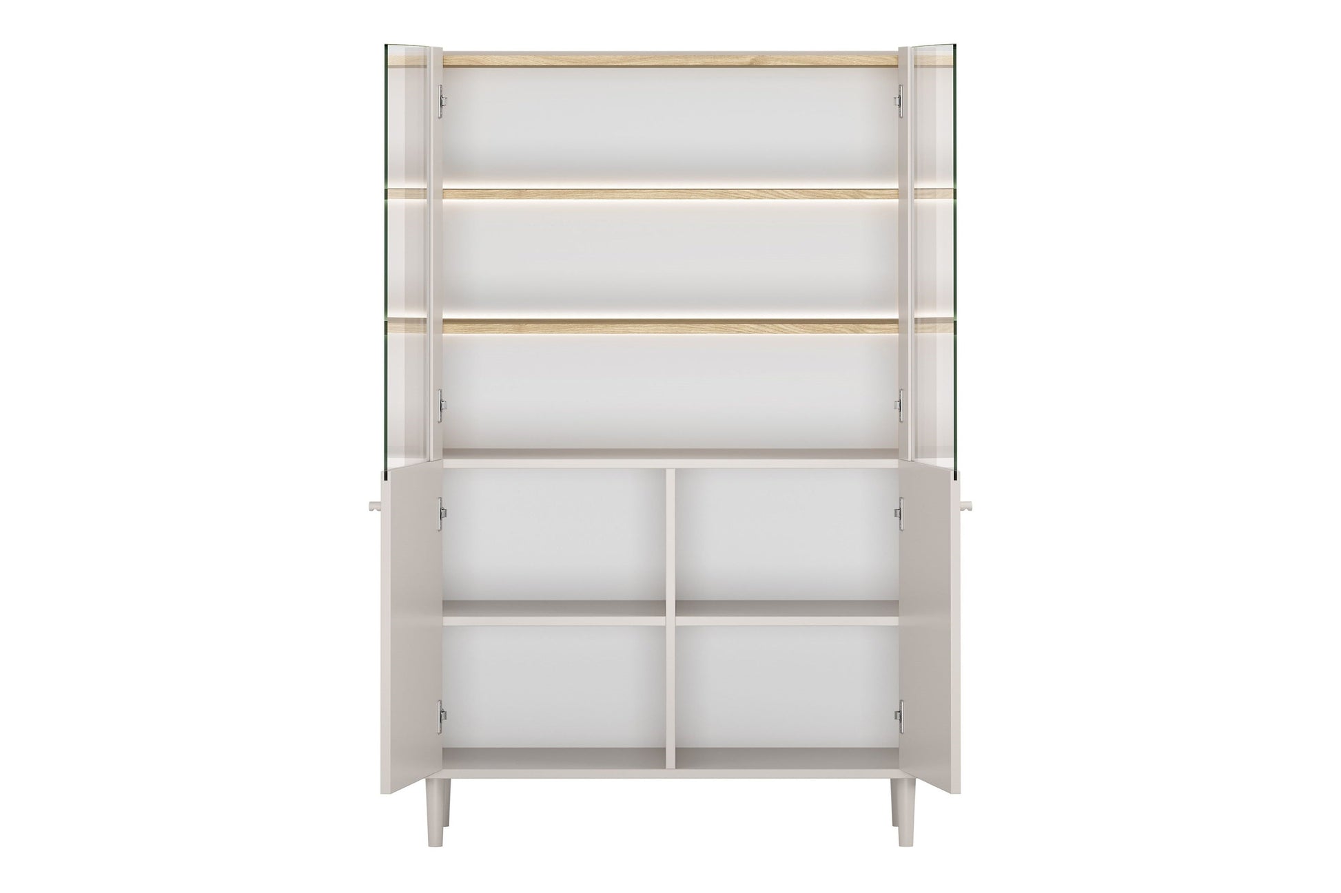 Vitrīna Elva 100/150/48 cm Kašmirs / Eļļots ozols - N1 Home