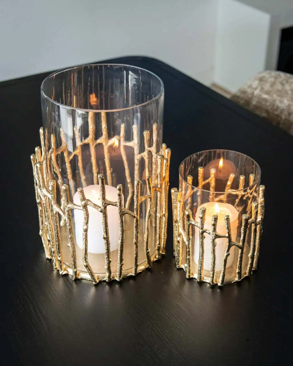 Svečturis Loretta gold small Richmond Interiors 19/15/15 cm zelts - N1 Home